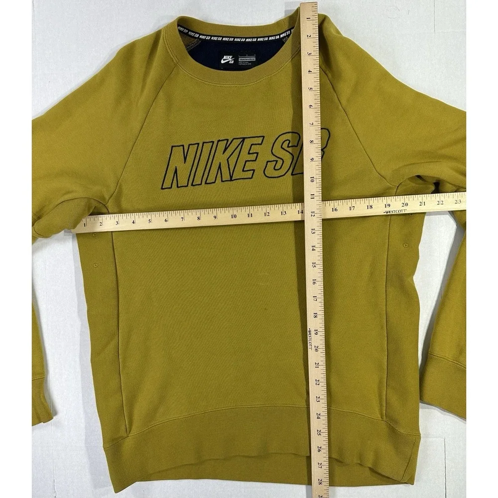 Nike‎ SB Crewneck Sweatshirt Mustard Yellow Pullover Skateboarding Men's Large